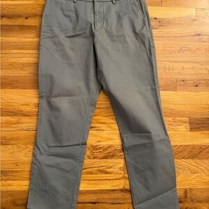 Gray Chinos Straight-Leg Flat Front